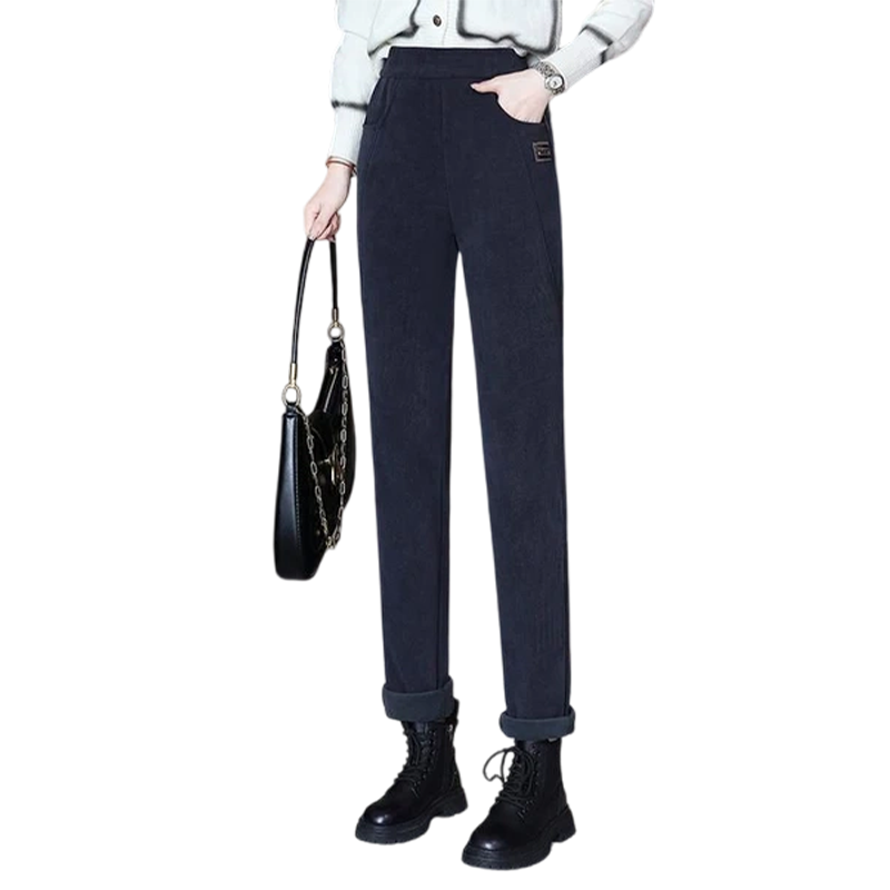 High-Waisted Thermal Wool Pants
