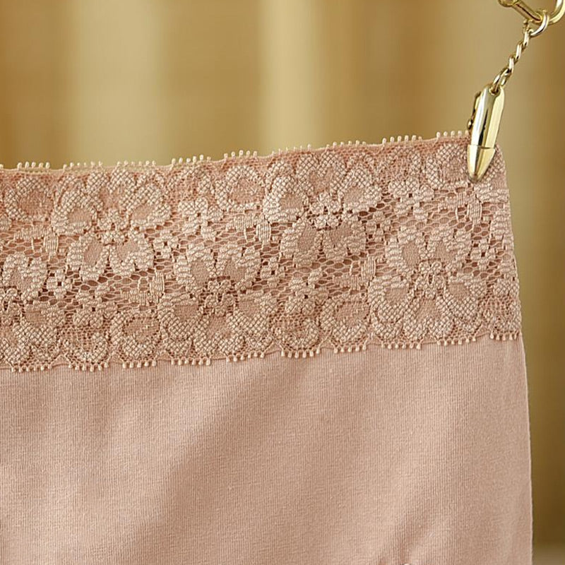 Women's High-Waist Cotton Lace Panties – Winter Version