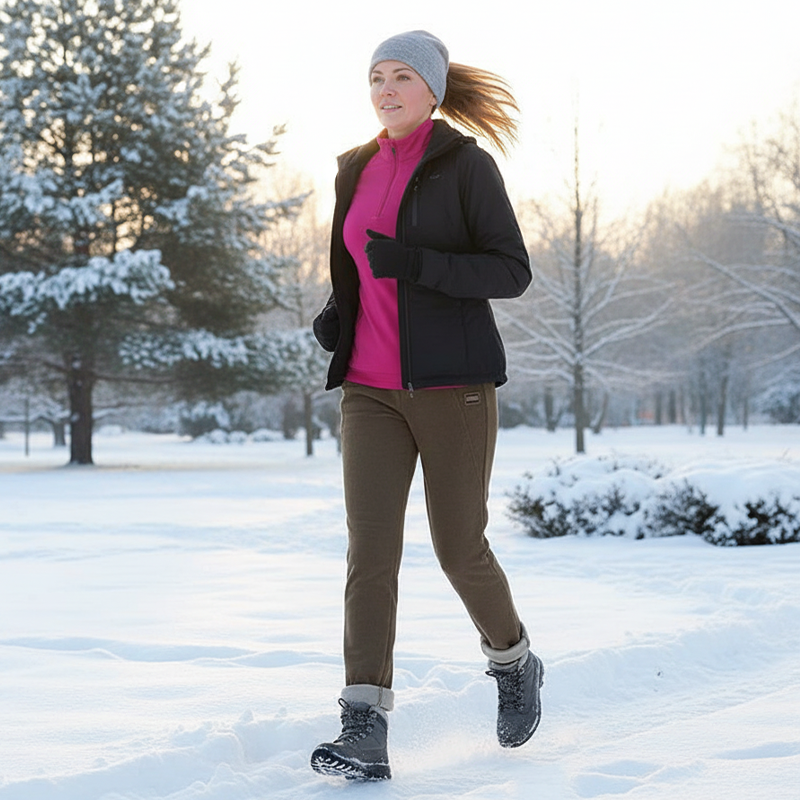 High-Waisted Thermal Wool Pants