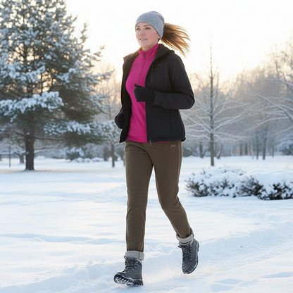 High-Waisted Thermal Wool Pants