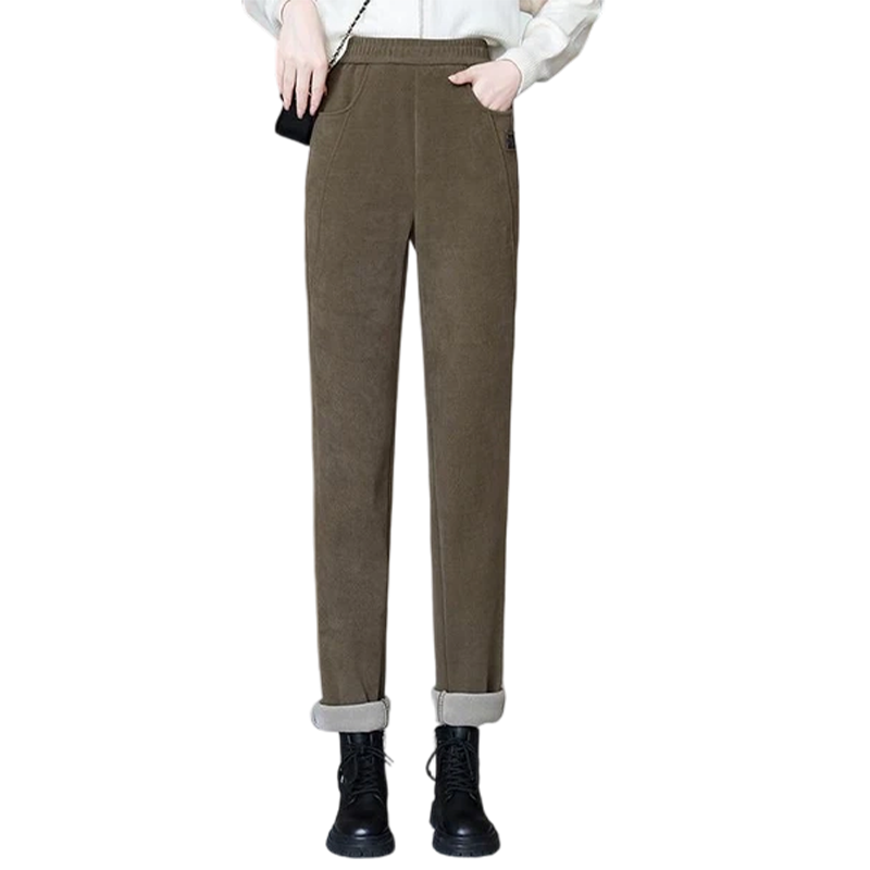 High-Waisted Thermal Wool Pants