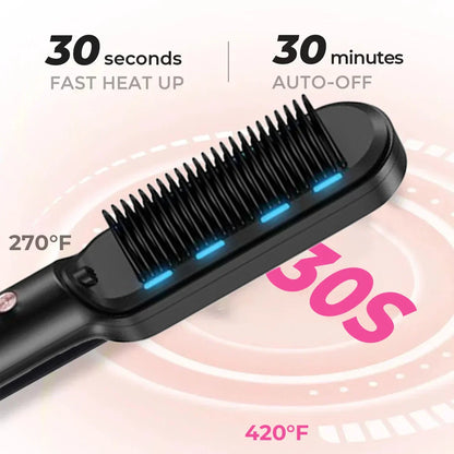 2-in-1 Sleek Sweep lonic Hair Straightener Brush