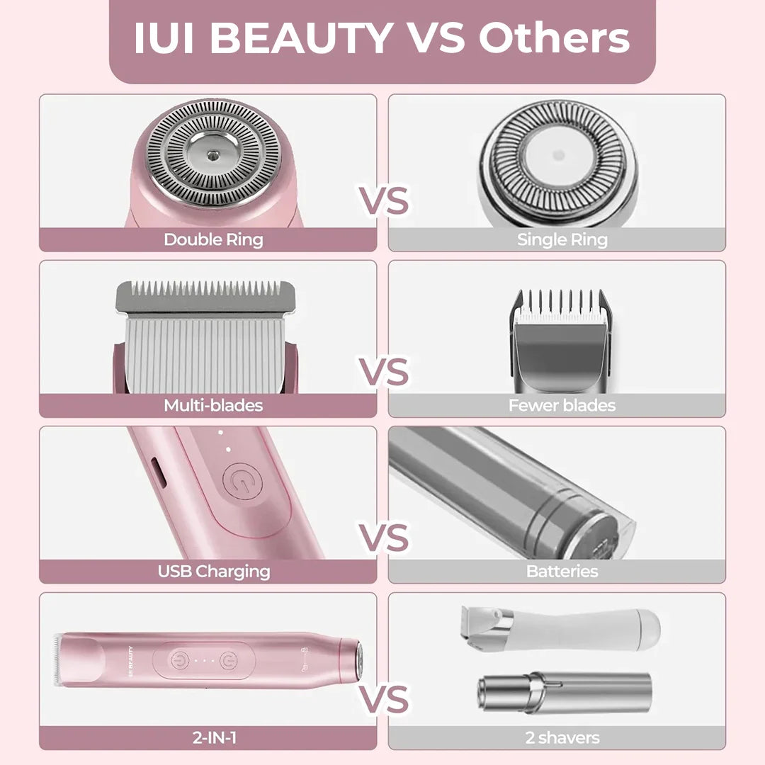 IUIBeauty 2-in-1 Painless Bikini Hair Trimmer