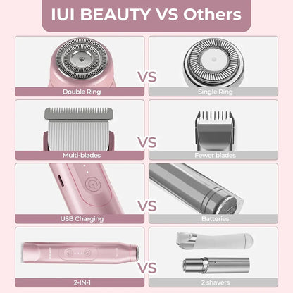 IUIBeauty 2-in-1 Painless Bikini Hair Trimmer