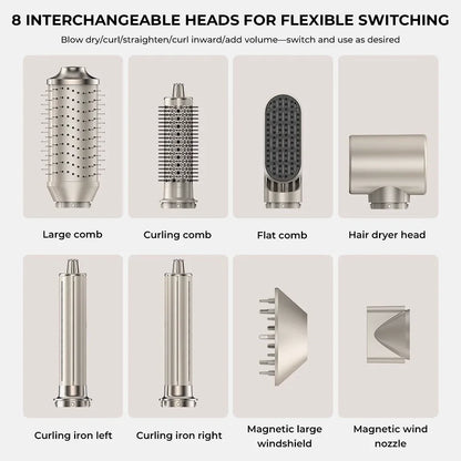 8-in-1 Professional Hot Air Hair Styler & Blow Dryer Brush