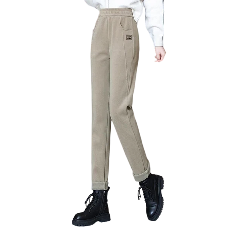 High-Waisted Thermal Wool Pants