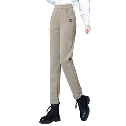 High-Waisted Thermal Wool Pants