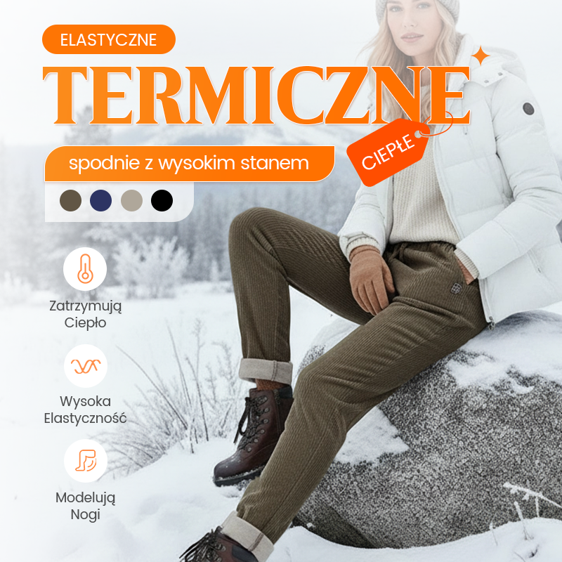 High-Waisted Thermal Wool Pants