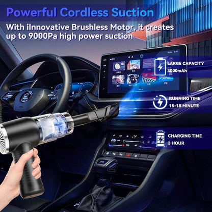 2-in-1 Cordless Handheld Vacuum – Powerful Suction for Home, Car & Desk