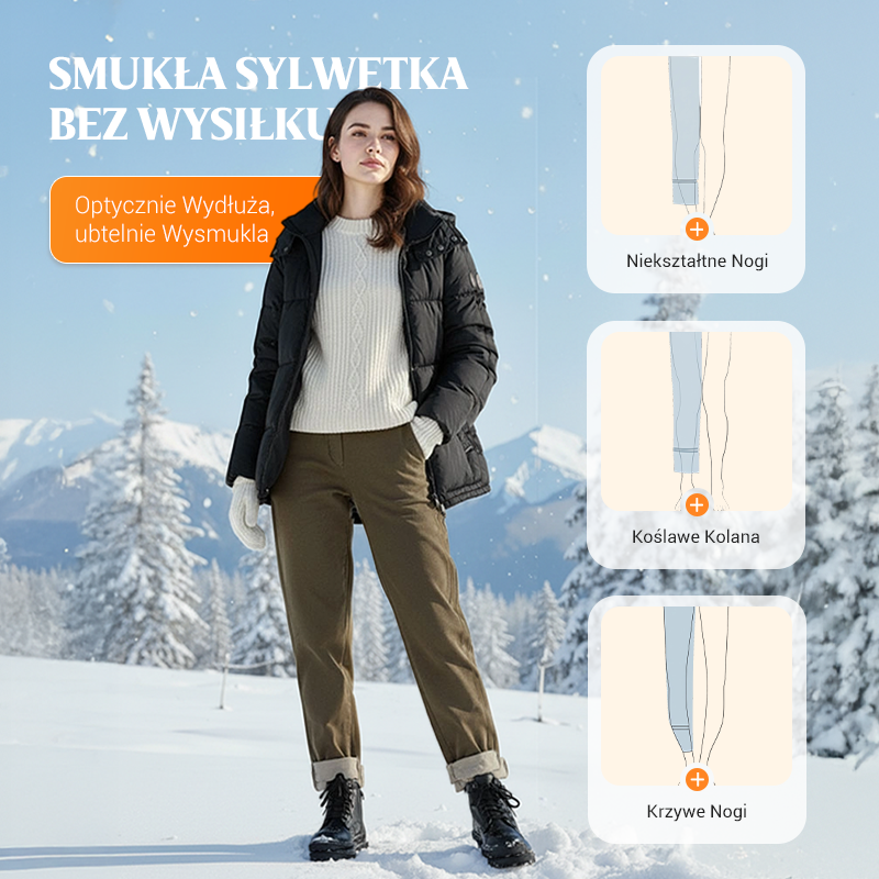 High-Waisted Thermal Wool Pants