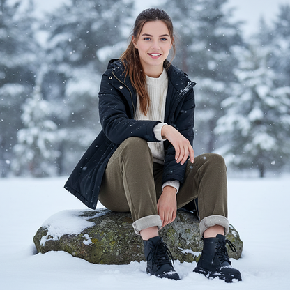 High-Waisted Thermal Wool Pants