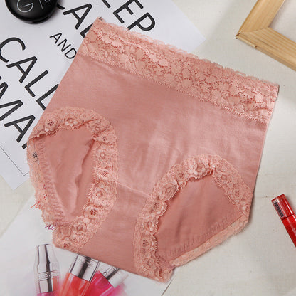 Women's High-Waist Cotton Lace Panties – Winter Version